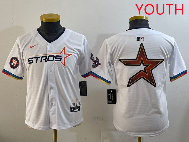 Youth Houston Astros Blank White Fourth generation Joint Name 2025 Nike MLB Jersey style 6